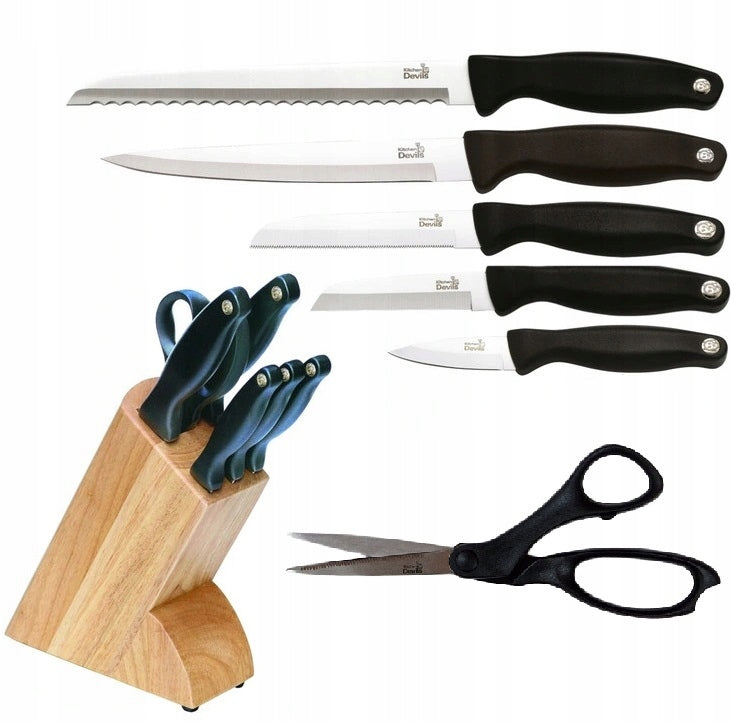 KITCHEN DEVILS Set of 5 knives + scissors in block set Lifestyle Fiskars .