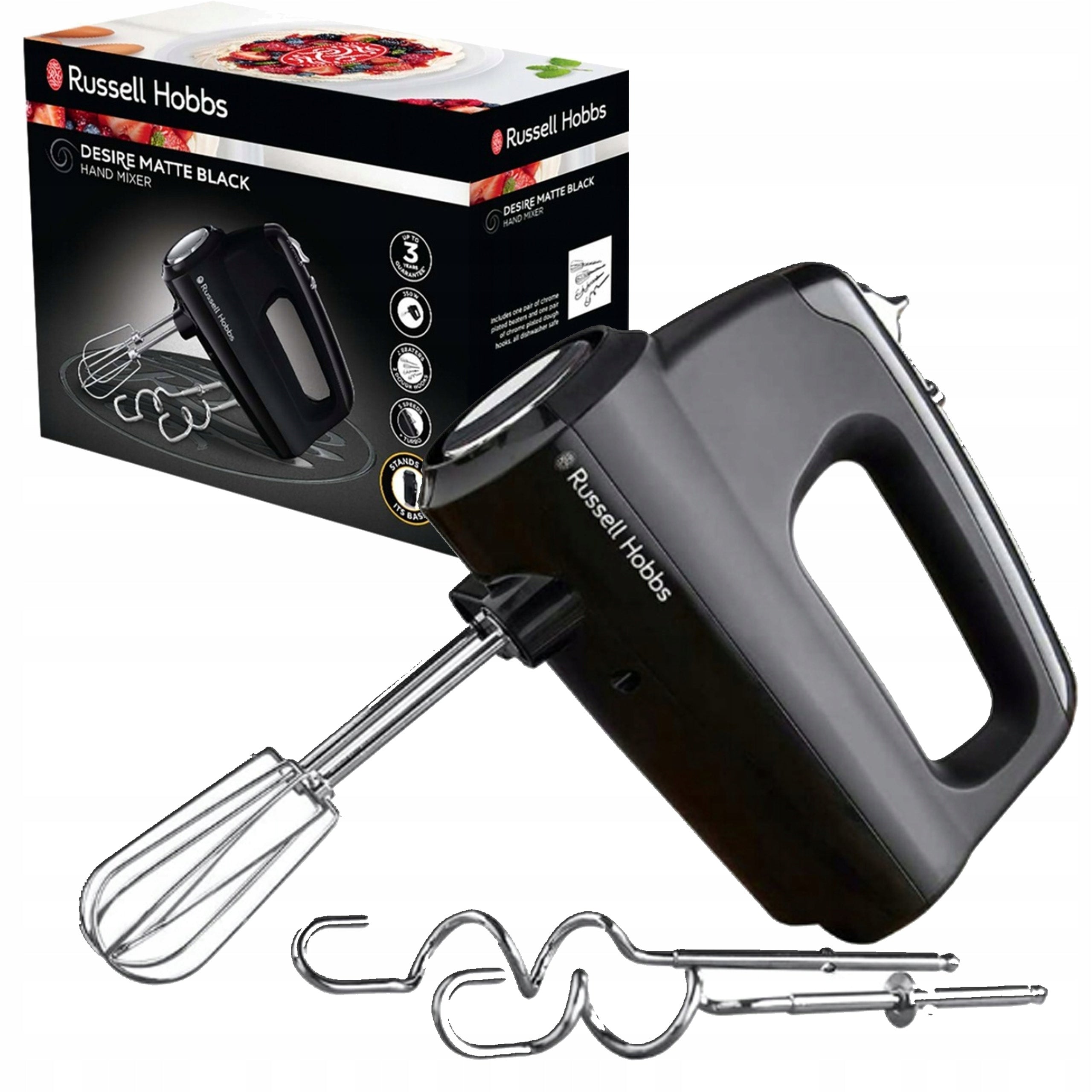 KITCHEN HAND MIXER 350 IN RUSSELL HOBBS 5 SPEED LEVELS + TURBO