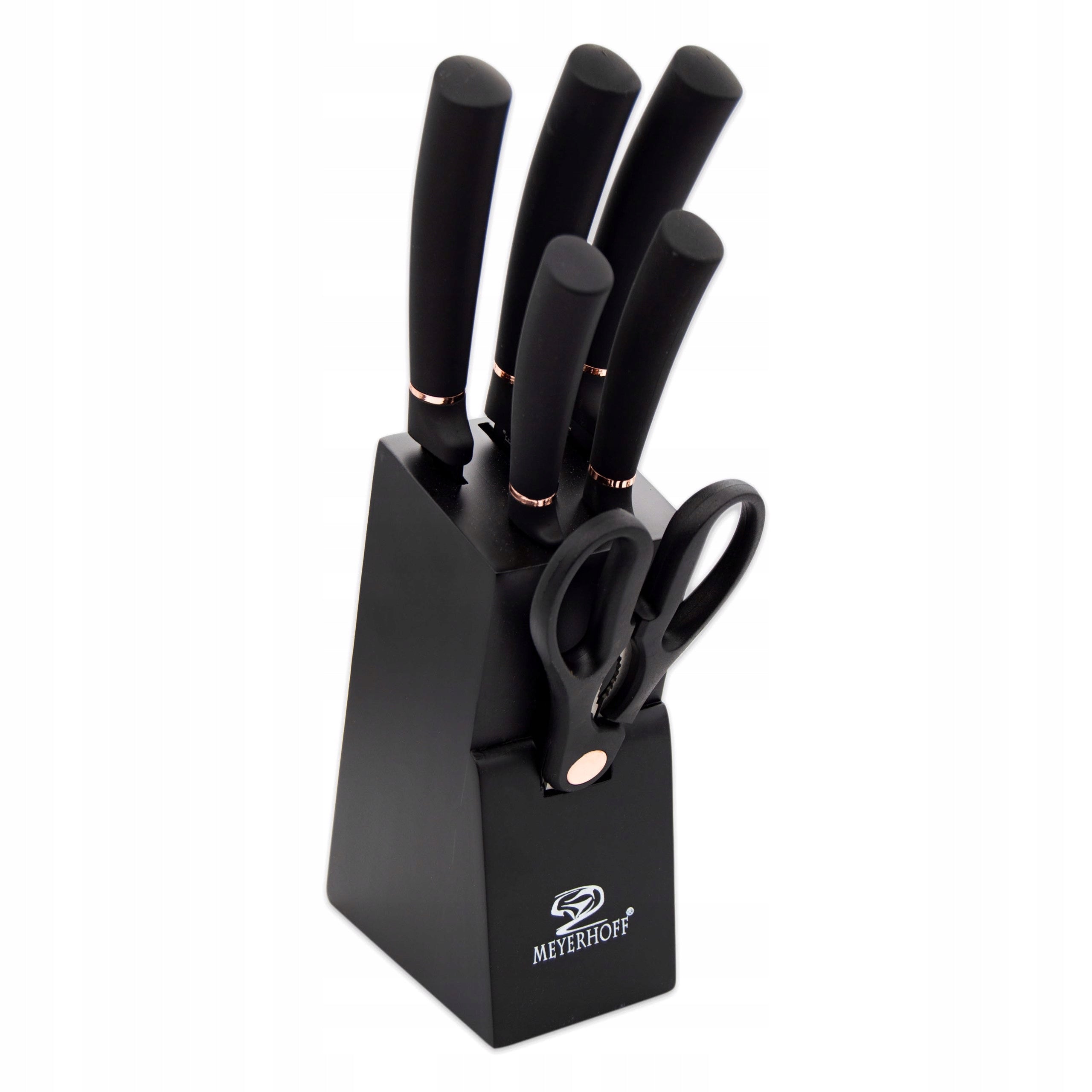 KITCHEN KNIVES IN BLOCK SET OF 7 ELEMENTS KNIFE SCISSORS MEYERHOFF Brand Meyerhoff
