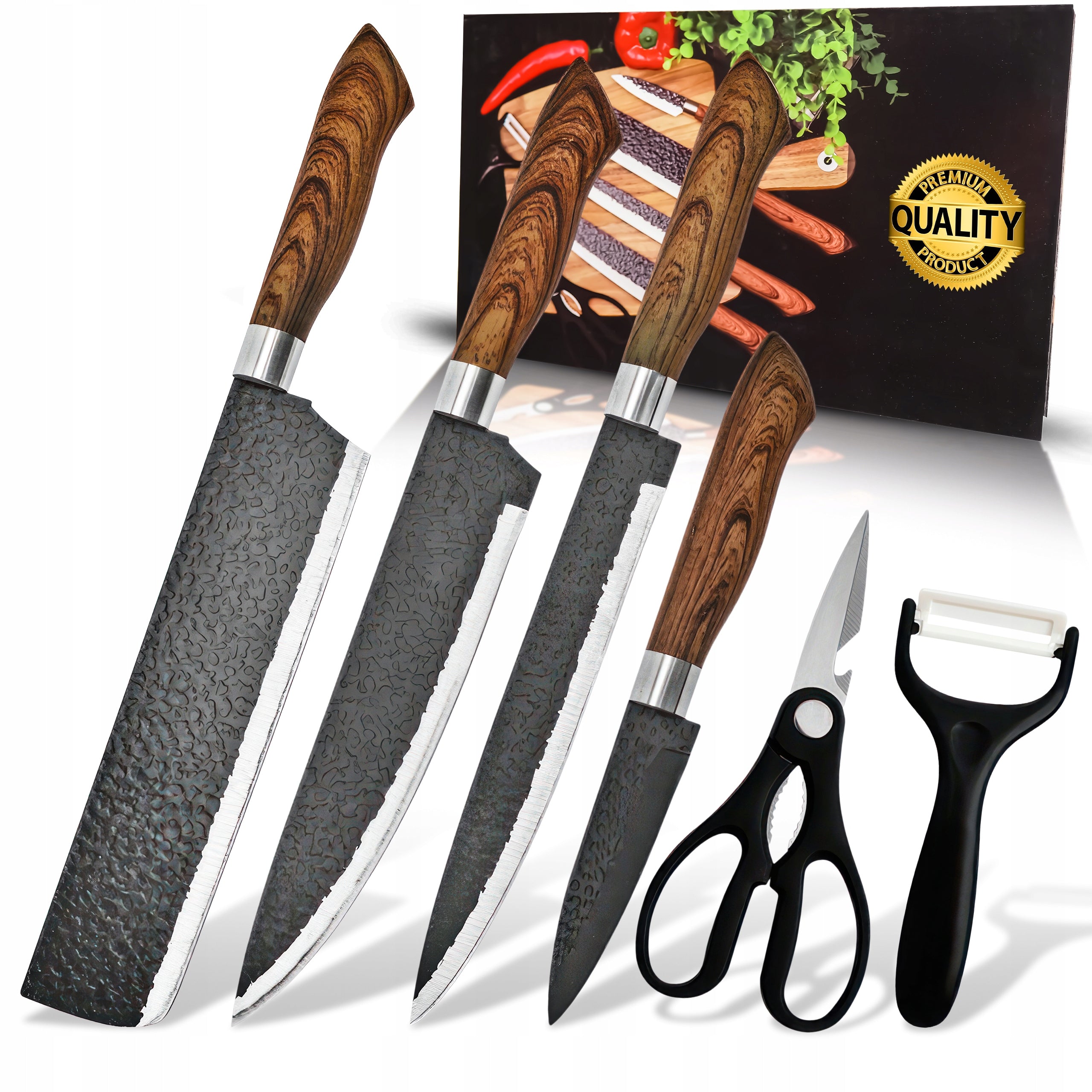 KITCHEN KNIVES KITCHEN KNIFE SET JAPANESE KNIFE PEELER SCISSORS 6PCS