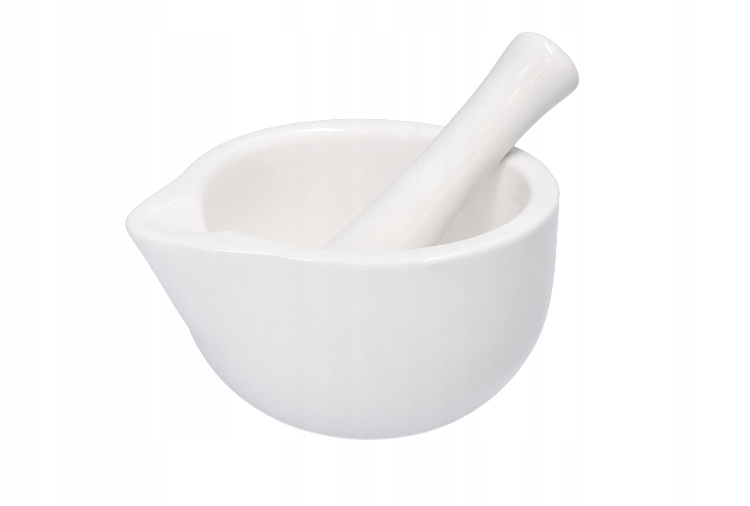KITCHEN MORTAR WITH PESTLE PORCELAIN WHITE FOR SPICES HERBS COFFEE SALT Packaging status original