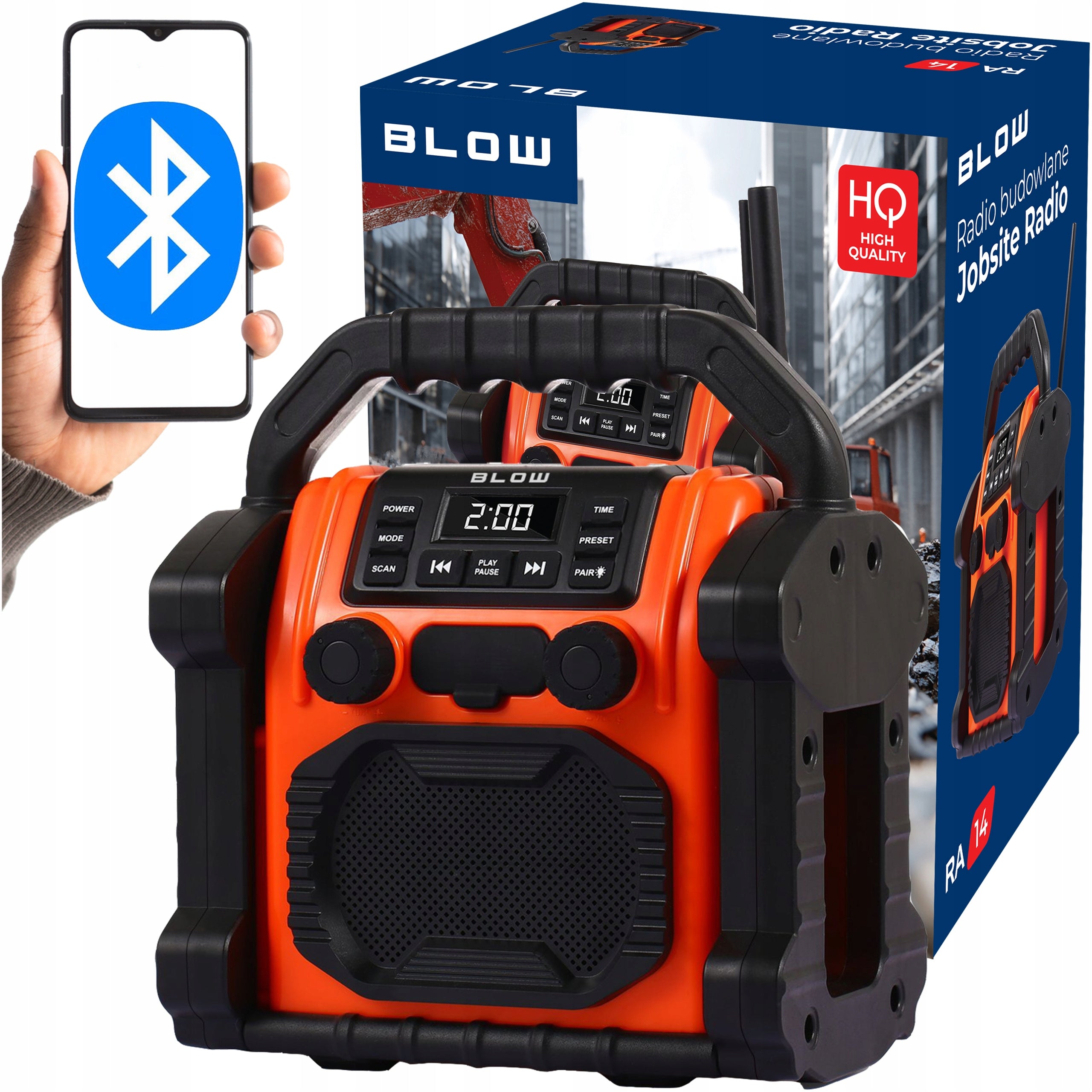 KITCHEN RADIO BLUETOOTH CONSTRUCTION FM 20W RMS POWERBANK USB-C AUX LED IP55