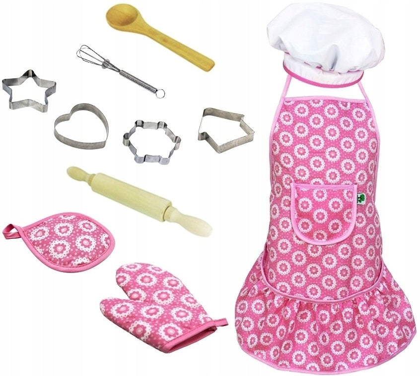 KITCHEN SET APRON HAT + ACCESSORIES 0460 Brand Nicola Toys