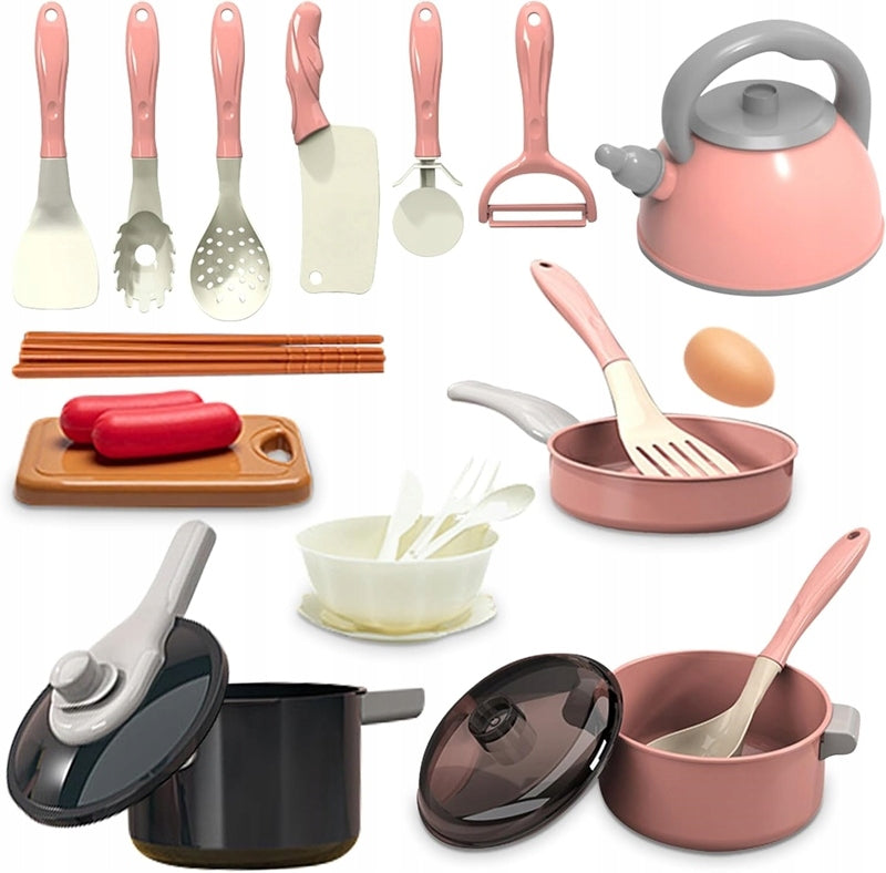 KITCHEN SET POTS DISHES KETTLE FRYING PAN SPOONS ACCESSORIES KITCHEN