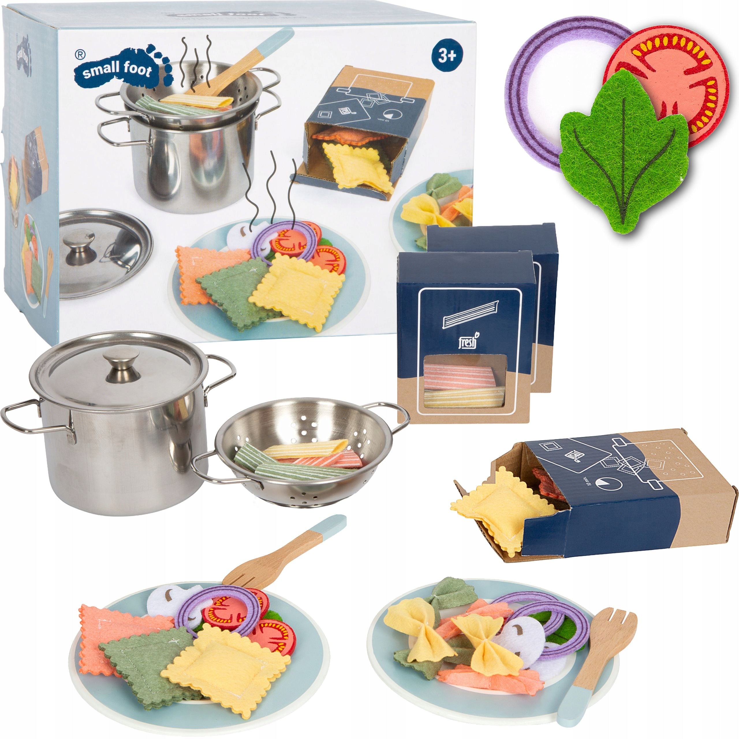 KITCHEN SET Pasta Cooking For Kids Metal Wooden Accessories