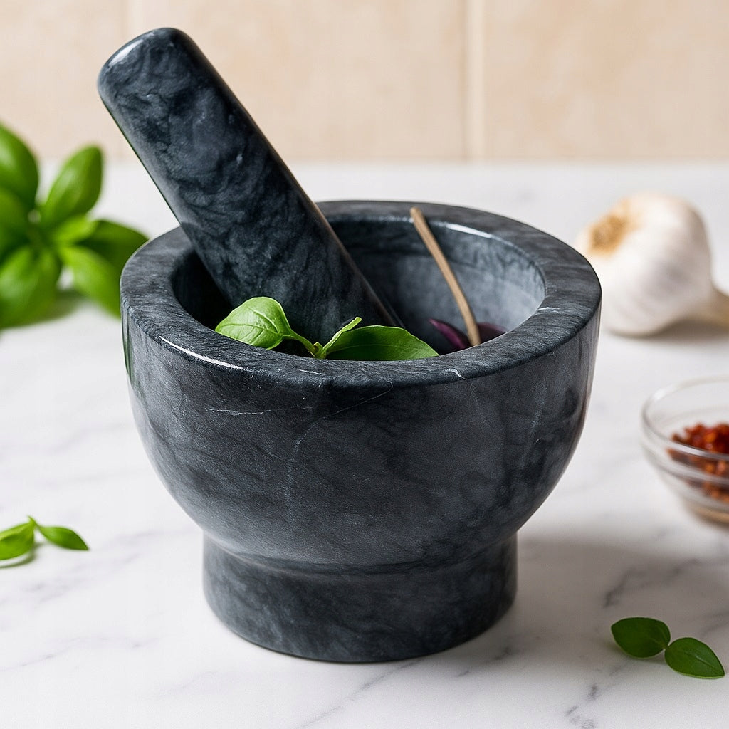 KITCHEN STONE MORTAR WITH PESTLE FOR GRINDING SPICES MONTESSA Brand Montessa