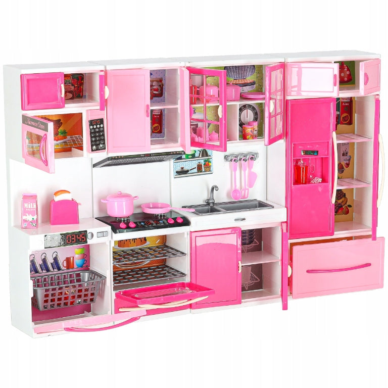 KITCHEN TOY INTERACTIVE SET WITH ACCESSORIES DOLL FURNITURE PINK Manufacturer code KX6117