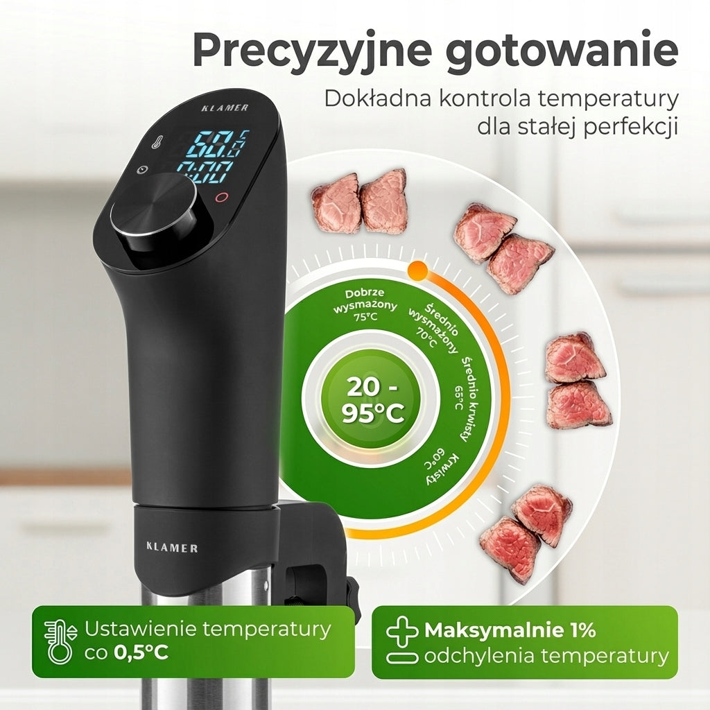 KLAMER Sous Vide Stick, 1200 W, IPX7 Waterproof Sous Vide Heater with ob Packaging status original