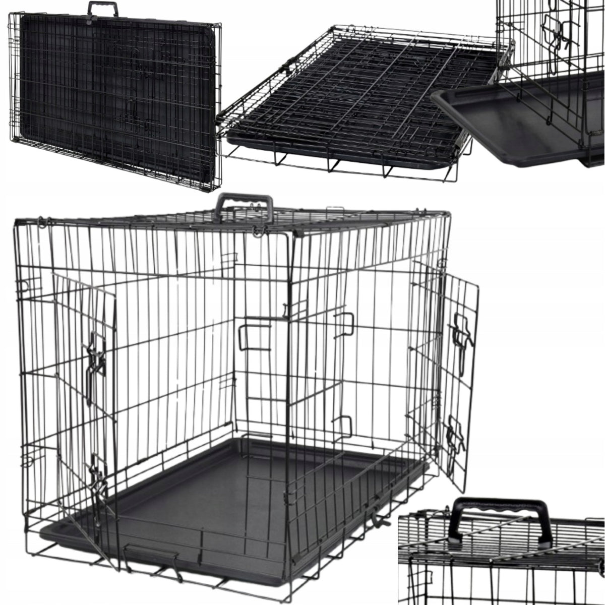KLATKA DLA PSA ZWIERZĄT METALOWA KENNELOWA TRANSPORTER KOJEC 77x48x55cm