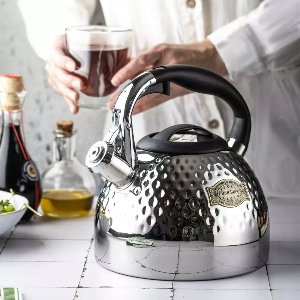 KLAUSBERG STEEL KETTLE WITH WHISTLE 3 LITERS - SILVER Manufacturer code kb 7644