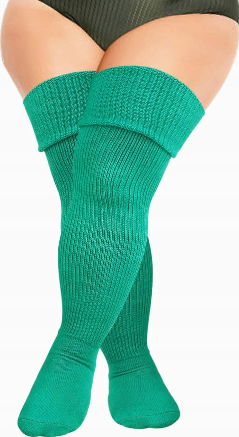 KNEE HIGH SOCKS WOMEN'S KNEE HIGH SOCKS TIGHTS LONG ACRYLIC GREEN
