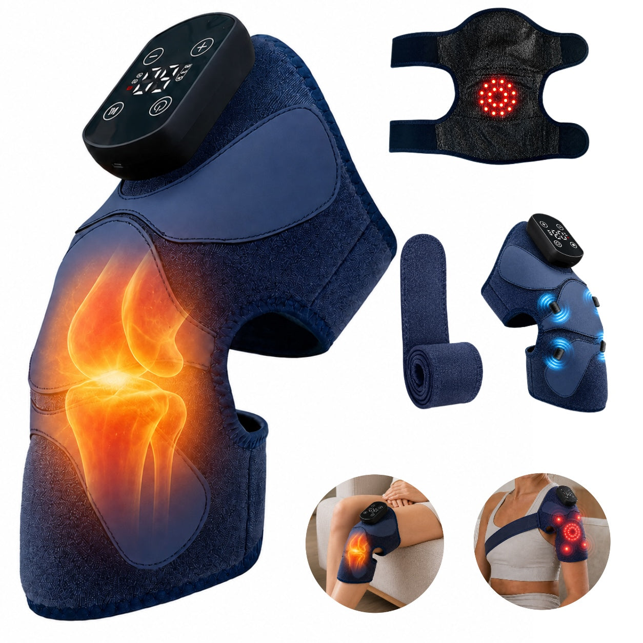 KNEE MASSAGER ELBOW SHOULDER HEATED RED LIGHT THERAPY