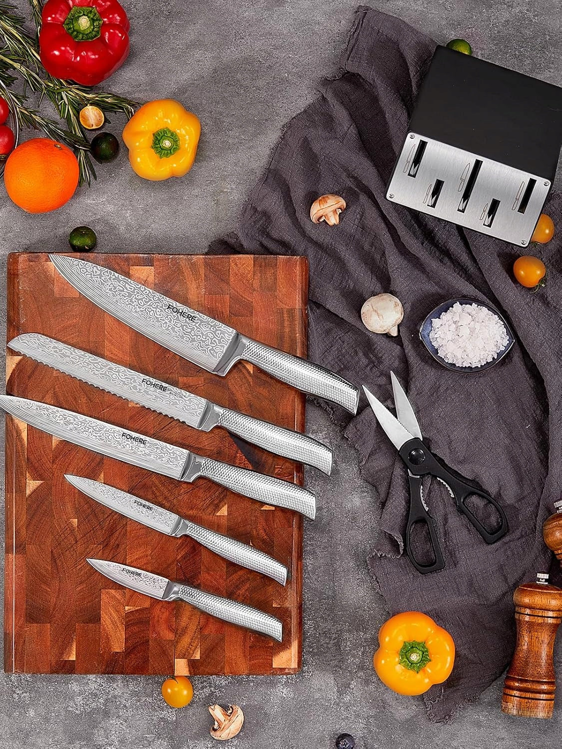 KNIFE SET 7PCS SELF-SHARPENING BLOCK STAINLESS STEEL ANTI-SLIP Manufacturer code 5060450336666