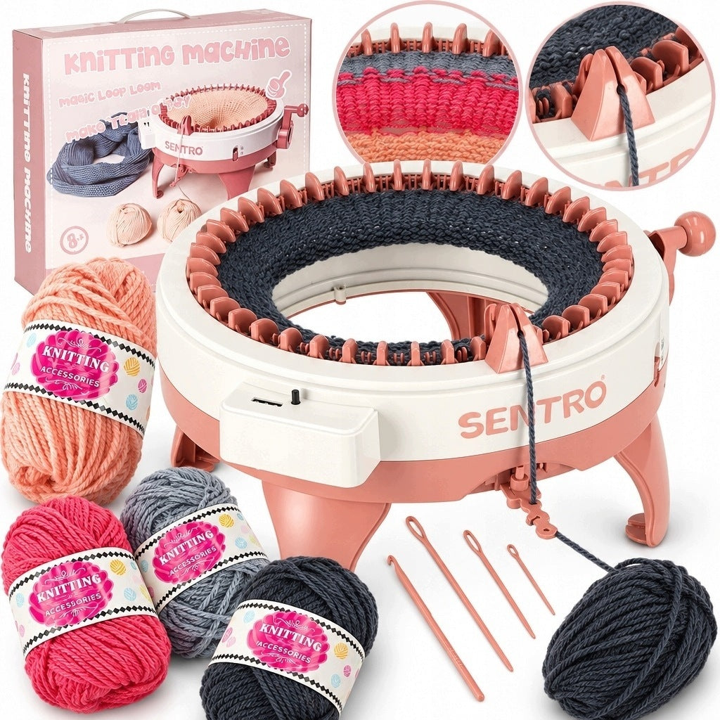 KNITTING LOOM IKONKA 8 NEEDLES SET FOR CHILDREN LEARNING HANDICRAFTS