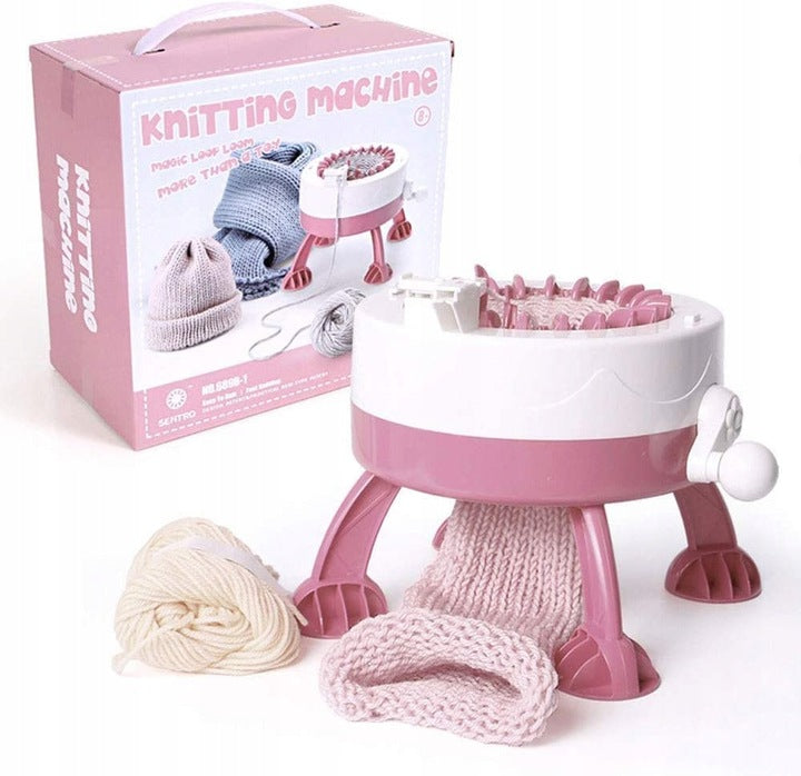 KNITTING MACHINE FOR KIDS ROTATING LOOM TOY DIY 2xNEEDLE YARNS