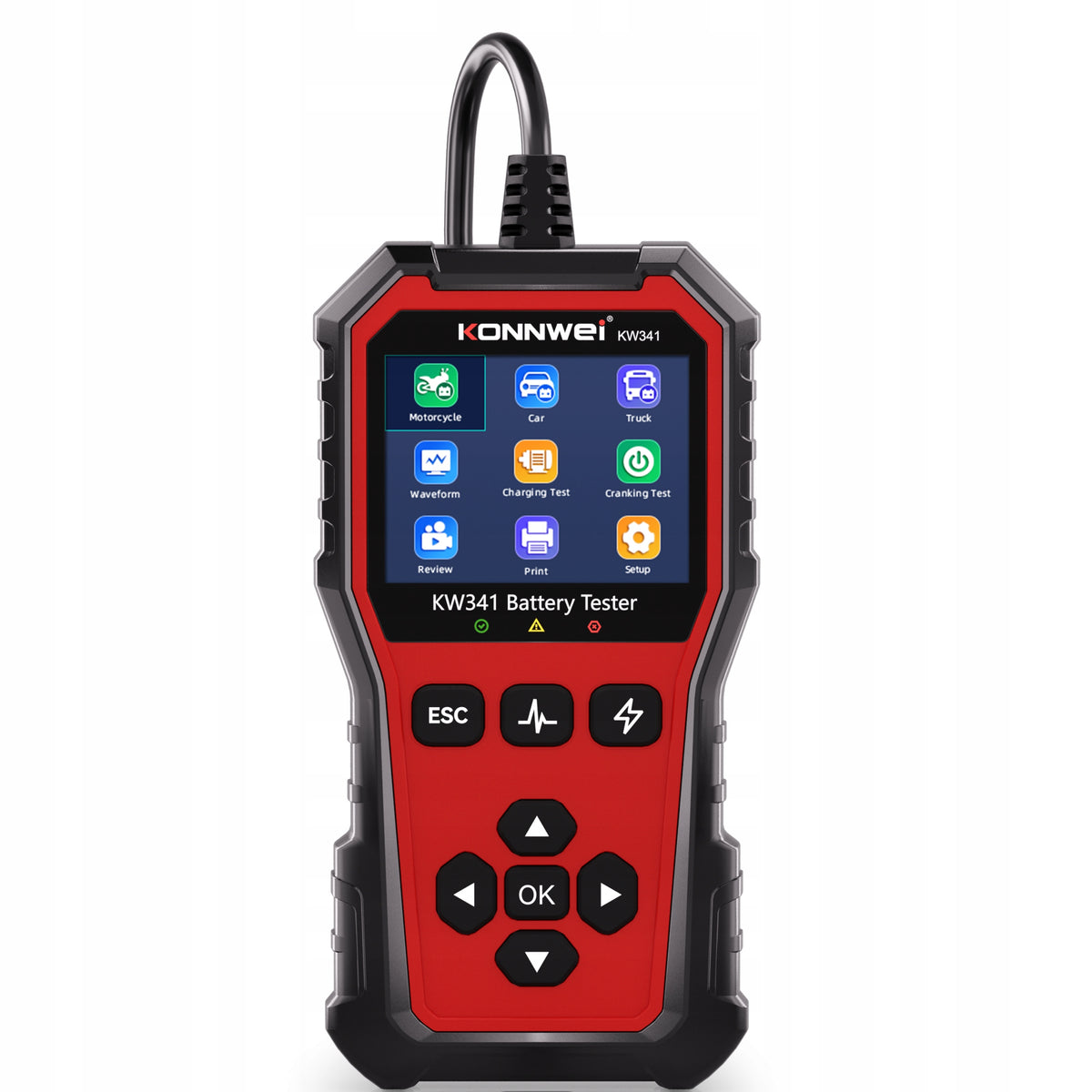 KONNWEI KW341 Battery Tester 6V / 12V / 24V Charging Test, Lifespan Brand Konnwei