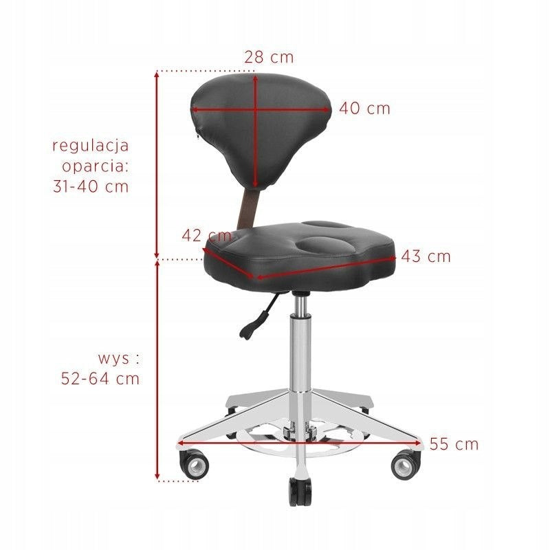 KOSMETICKÁ TABURETKA AZZURRO 156F BUMP-UP BÍLÁ Manufacturer code 5906717410390