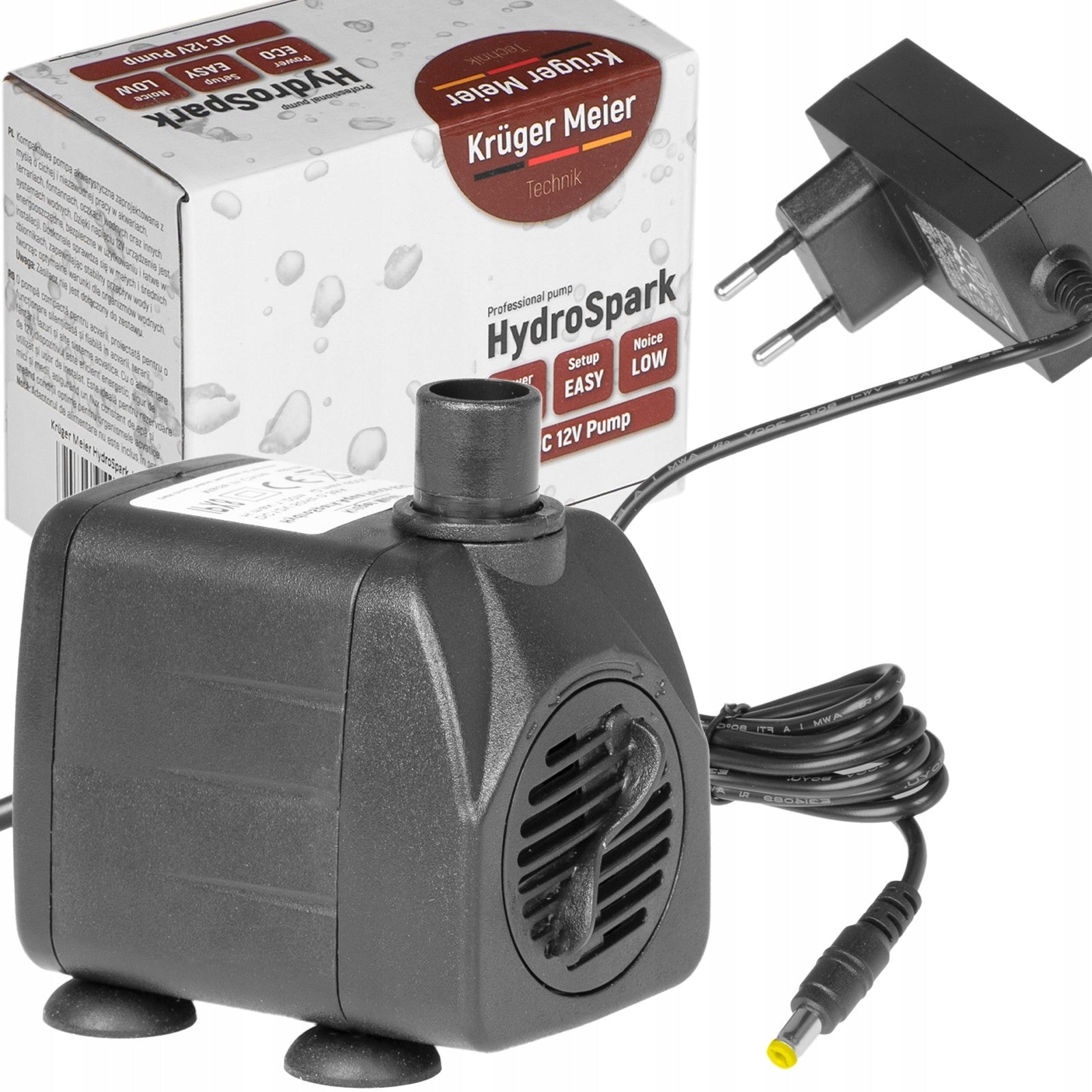 KRUGER MEIER HYDROSPARK WATER PUMP 1500LH 12V 230V FOR GARDEN AND MOTORHOME Manufacturer code POMPA WODY 1500L/H 12V I 230V DO OCZKA