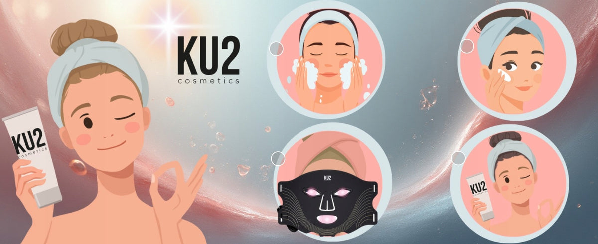 KU2 Dual LED Face and Neck Mask Black Anti-Wrinkle Manufacturer code maska kosmetyczna LED przeciwzmarszczkowa