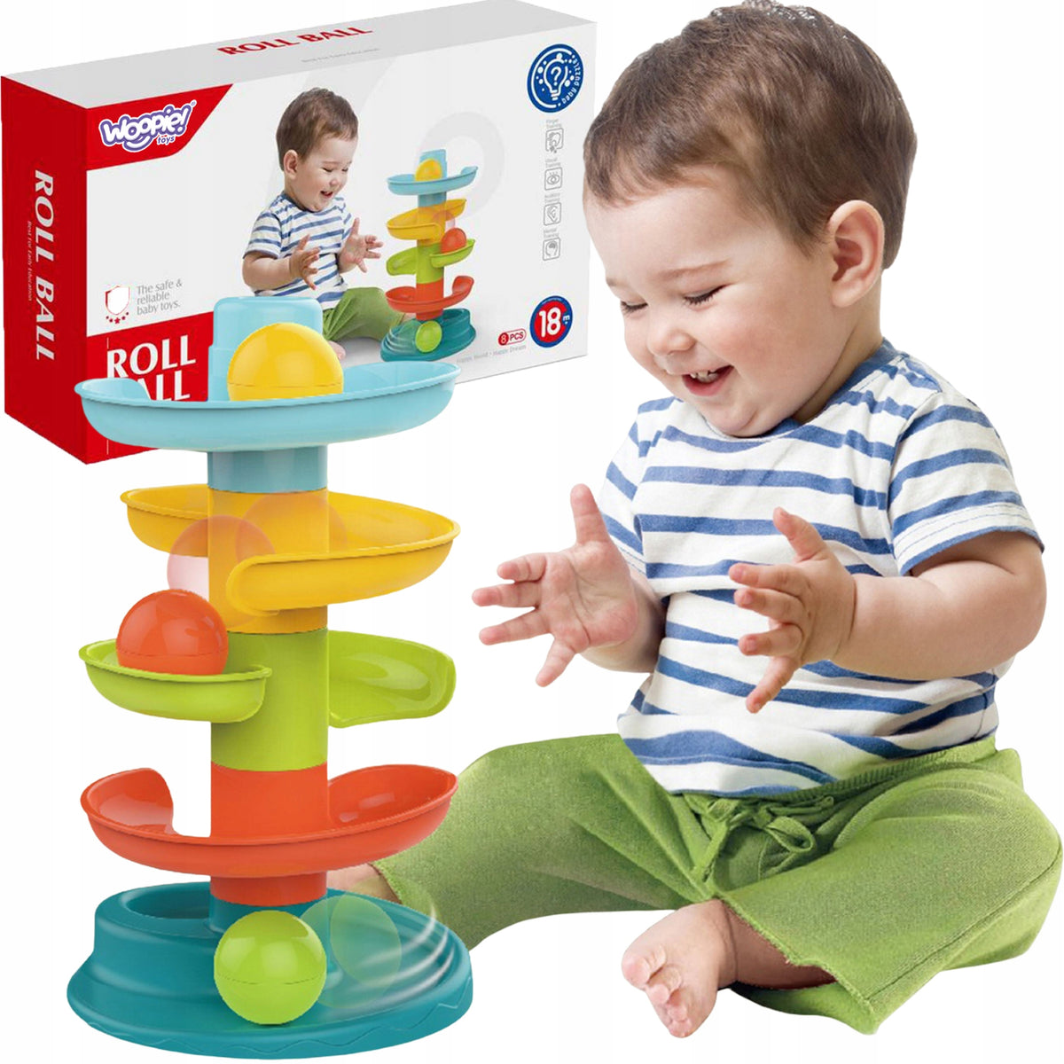 KULODROM BALL TRACK SET SPIRAL + 3 BALLS WOOPIE BABY