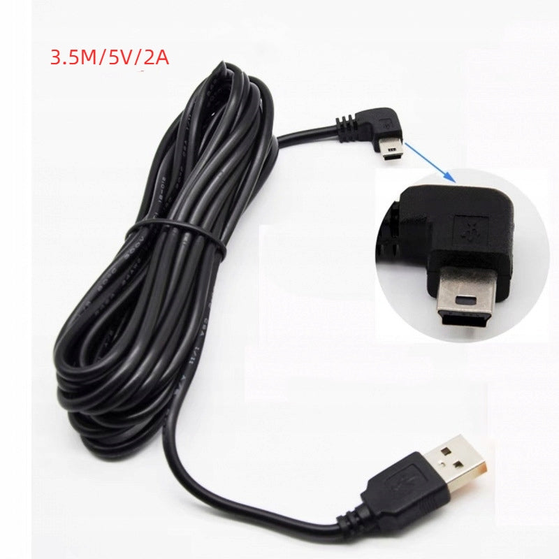 Kabel Mini USB 90° 3,5m 5V 2A do Nawigacji Samochodowej Dashcam Kamery Brand no brand