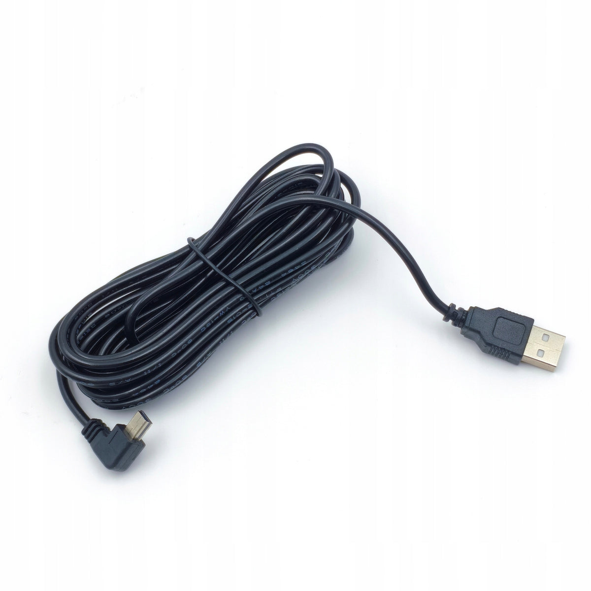 Kabel Mini USB 90° 3,5m 5V 2A do Nawigacji Samochodowej Dashcam Kamery