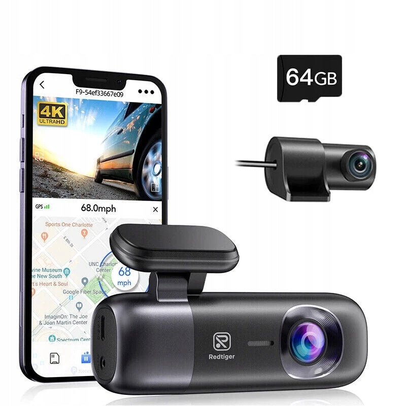Kamera Samochodowa 4K REDTIGER F9-5G GPS WiFi Dual Lens Night Vision 64GB
