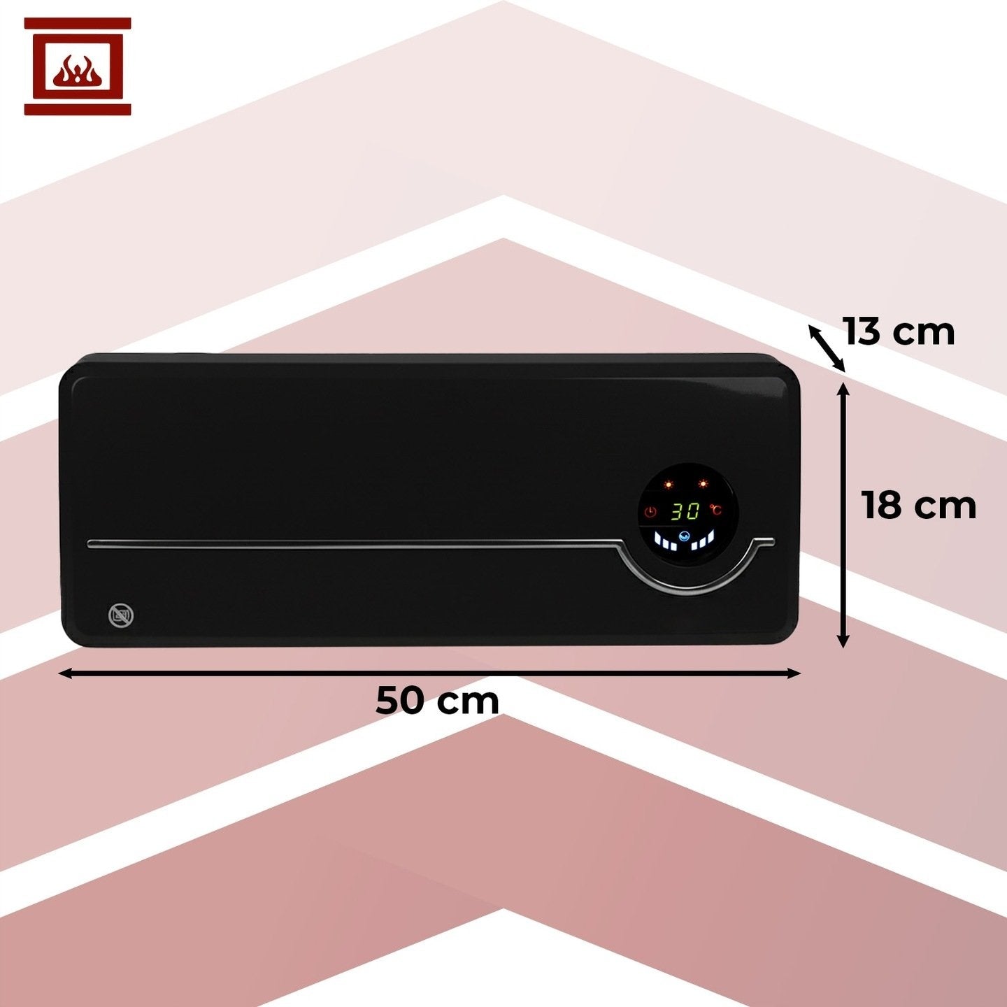 Kaminer 26388 Nástěnný teplovzdušný ventilátor Airo s Wifi, 2000 W, černá Brand Kaminer