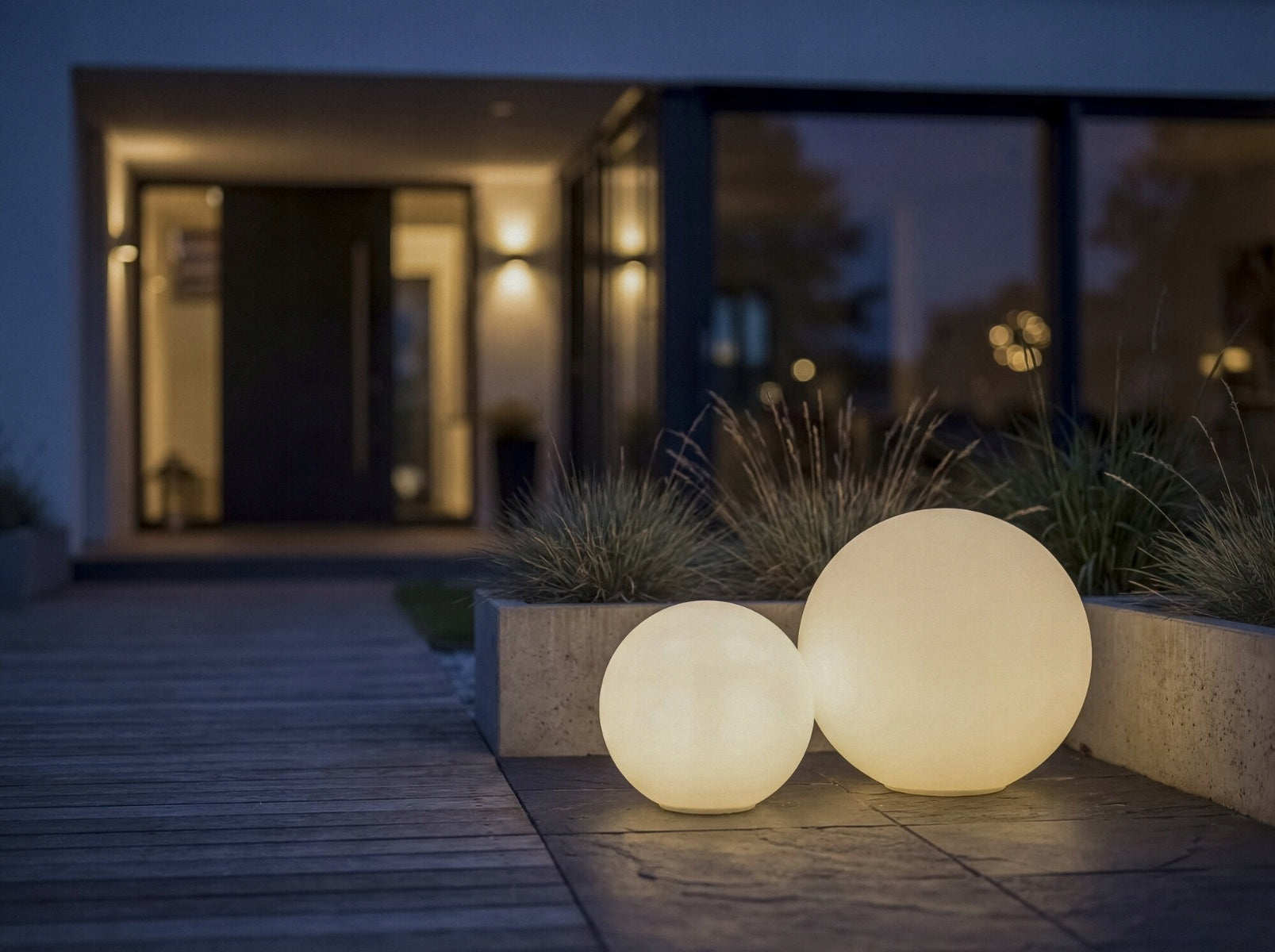 Kanlux STONO garden ball 20cm white IP65 E27 cable 3m Thread type E27