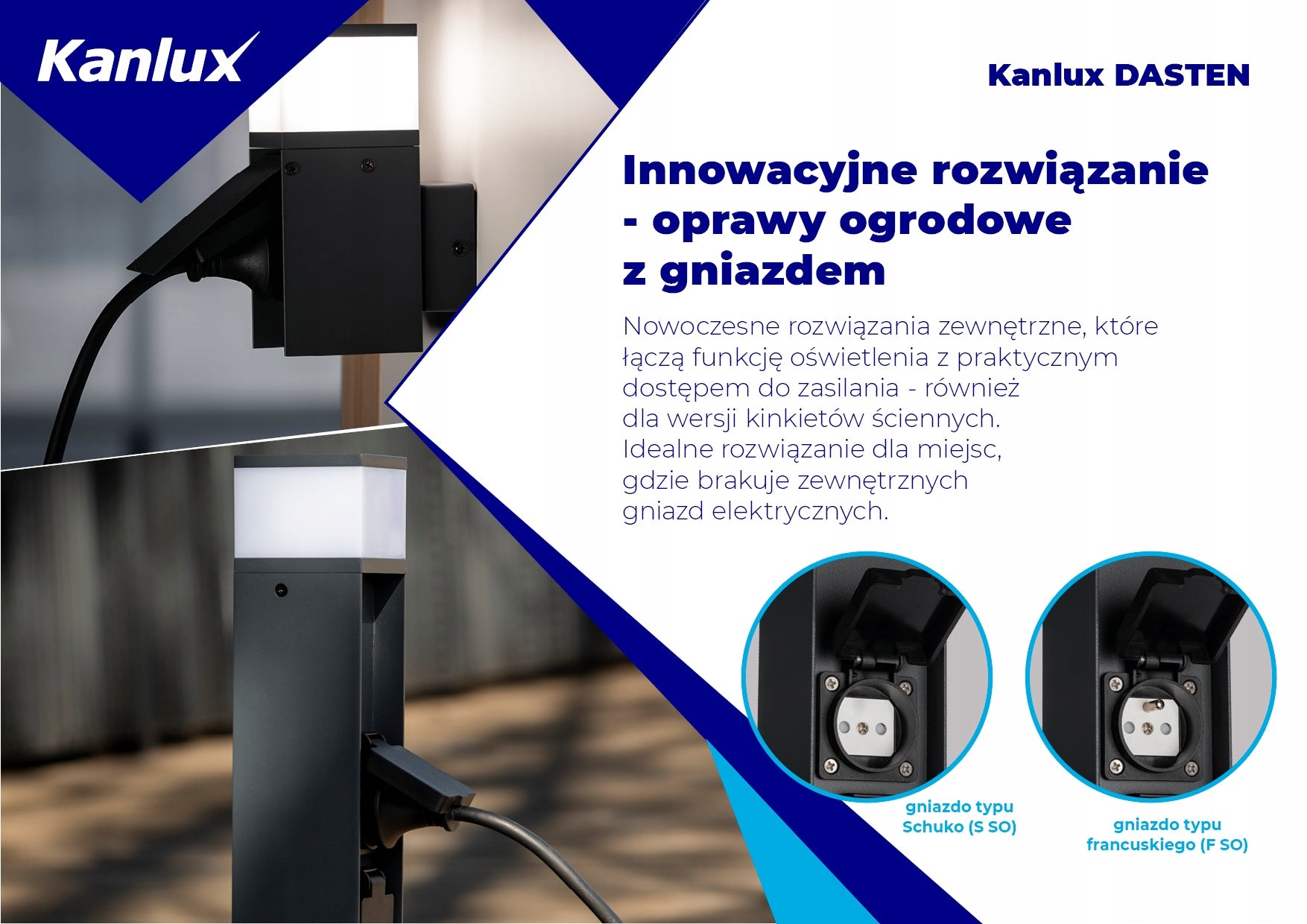 Kanlux garden lamp DASTEN 50 B with replaceable light source G9 Color black