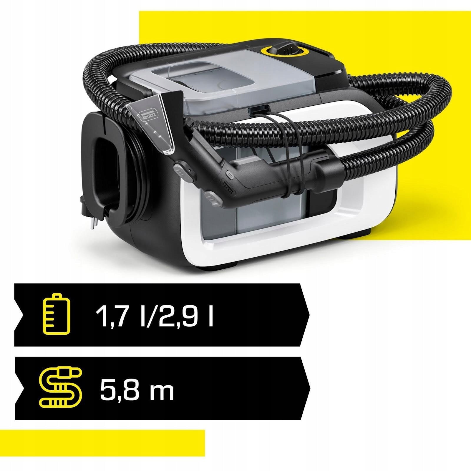 Karcher SE 3 Compact Home Shoe N1 Washing Vacuum Cleaner for Carpet Upholstery Brand Kärcher