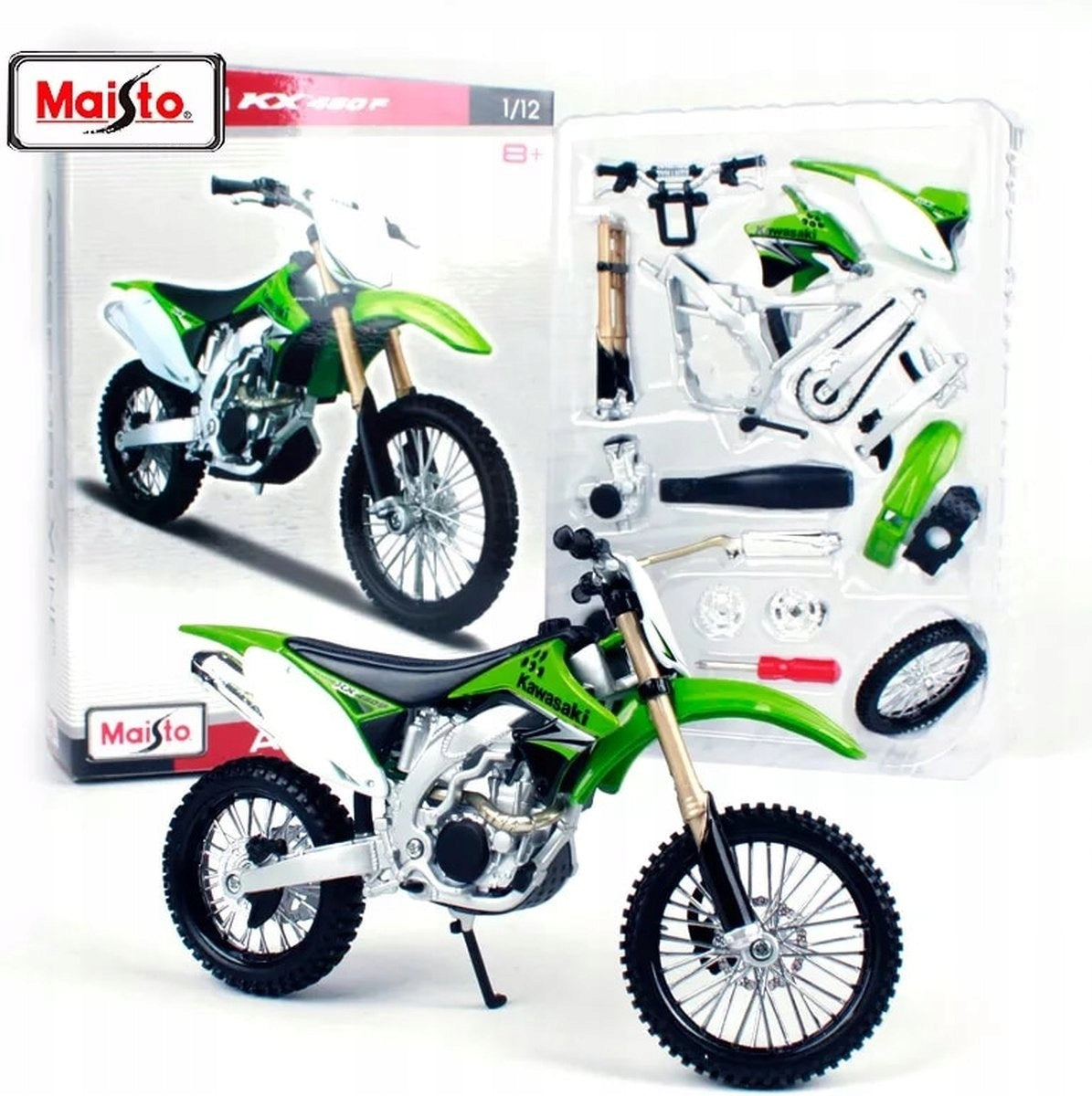 Kawasaki KX 450F KX450F Maisto KIT 1:12 Model For DIY Assembly Packaging status original
