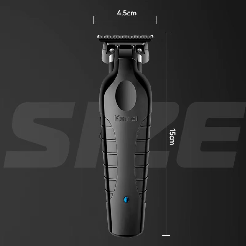 Kemei KM-2299 Wireless USB Trimmer Zero Gapped for Haircutting Dominant color black
