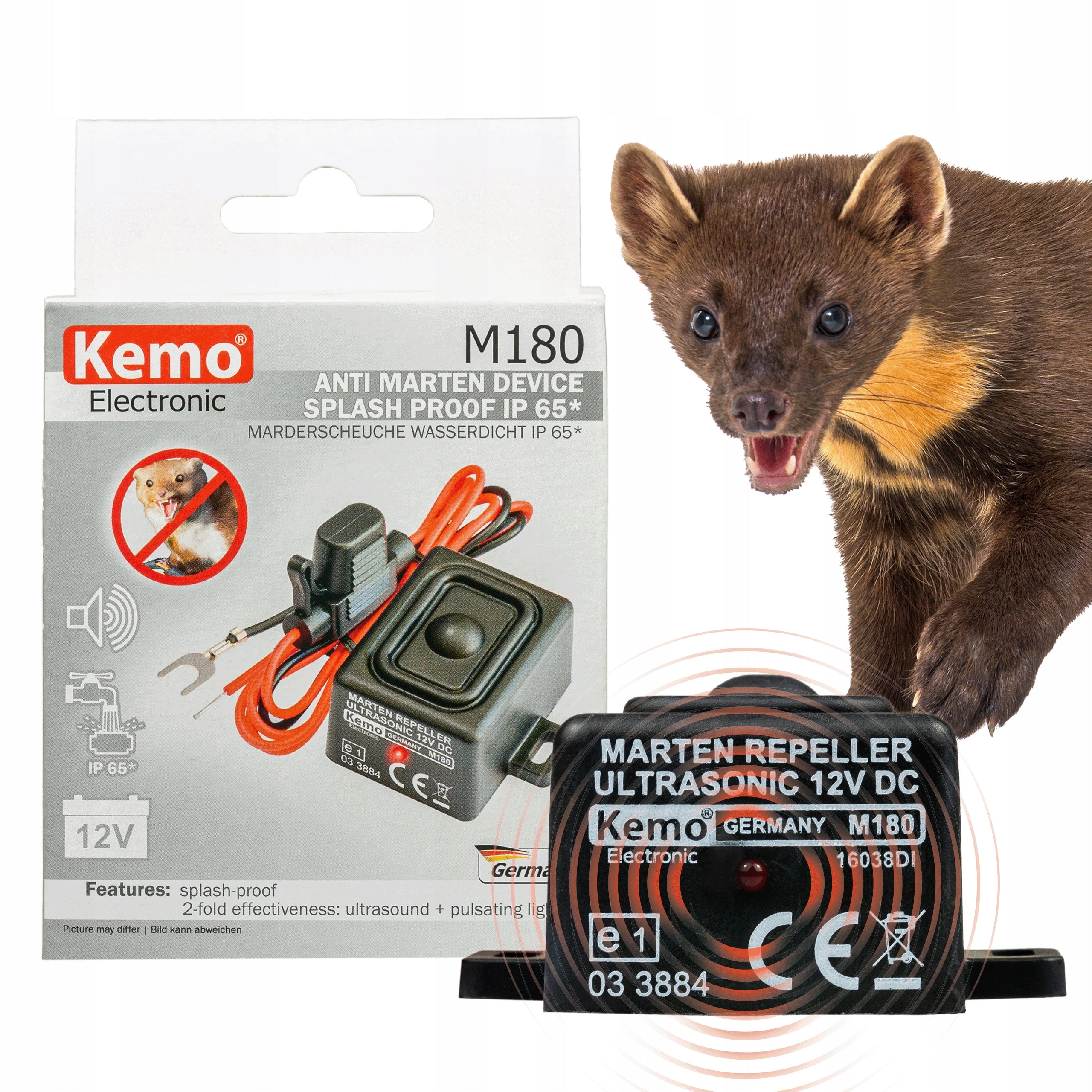 Kemo M180 kun repellent 12V IP65 WATERPROOF German ultrasound Brand Kemo