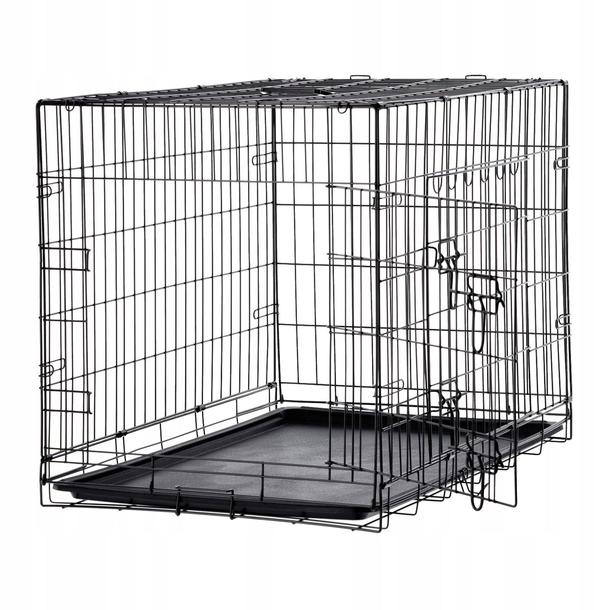 Kennel cage L 76x45x51 cm for Dog – Two-door, Folding, Metal with Manufacturer code MP-4269