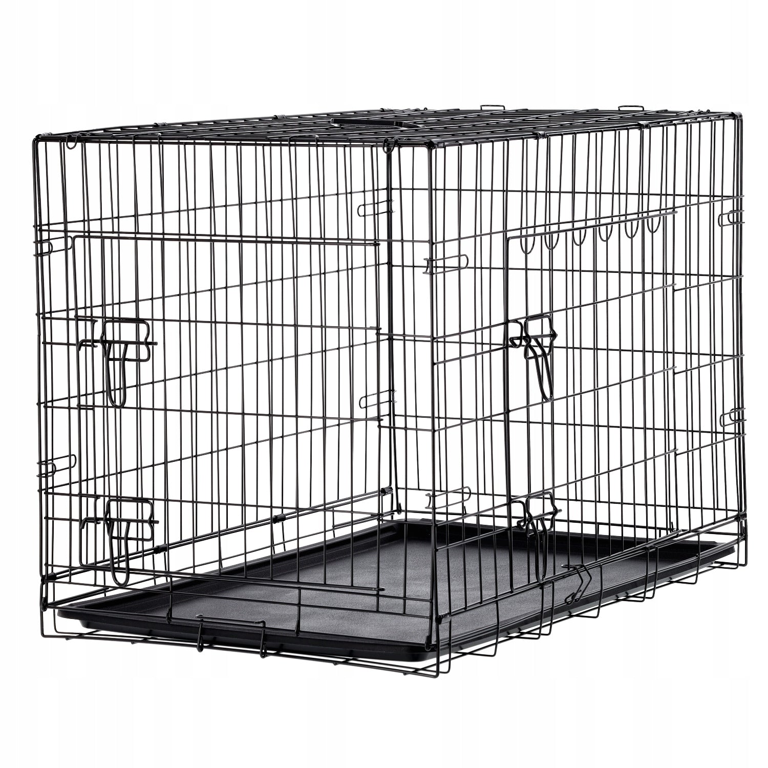 Kennel cage L 76x45x51 cm for Dog – Two-door, Folding, Metal with Packaging status original