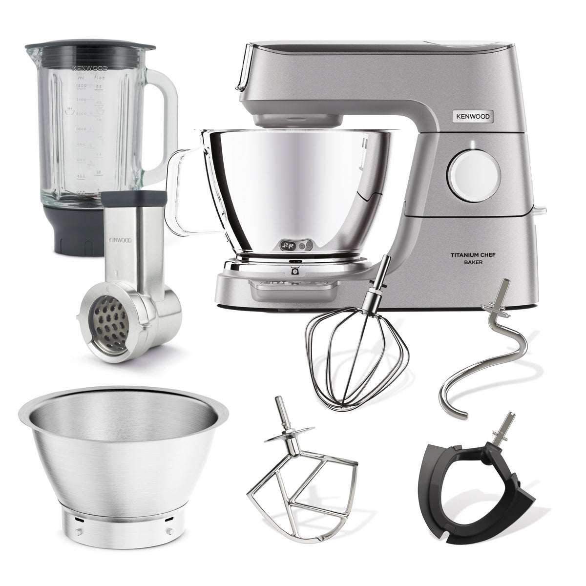 Kenwood KVC85.314SI Titanium Chef Baker Stand Mixer Power rating 1200 W