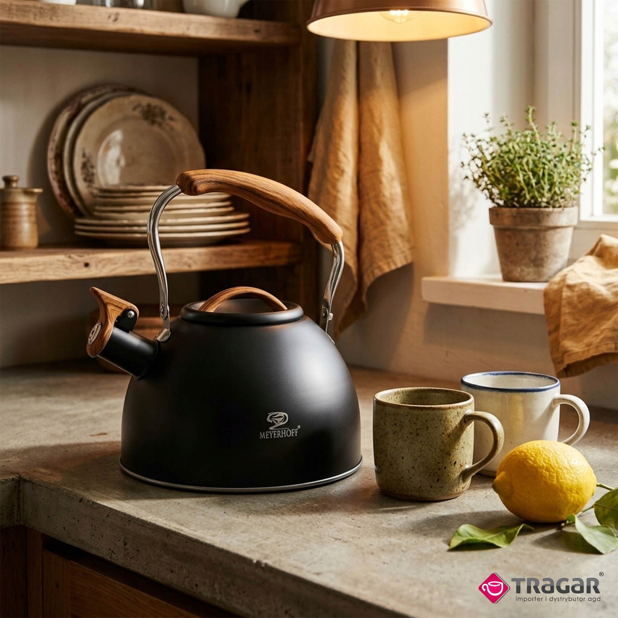 Kettle 2.5L Steel Black Matte with Whistle Stainless Gas Induction Color black