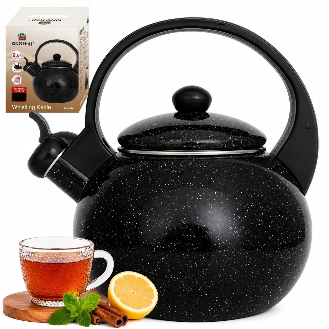 Kettle Traditional Steel ENAMEL Enamel Black 2 Lit. Induction GAS