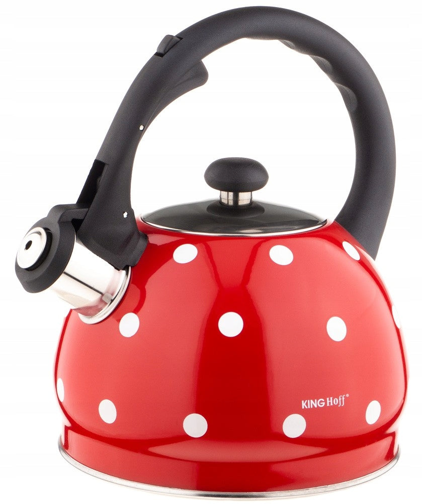Kettle With Whistle Enameled In Peas 2L Gas Induction Red KH-1049