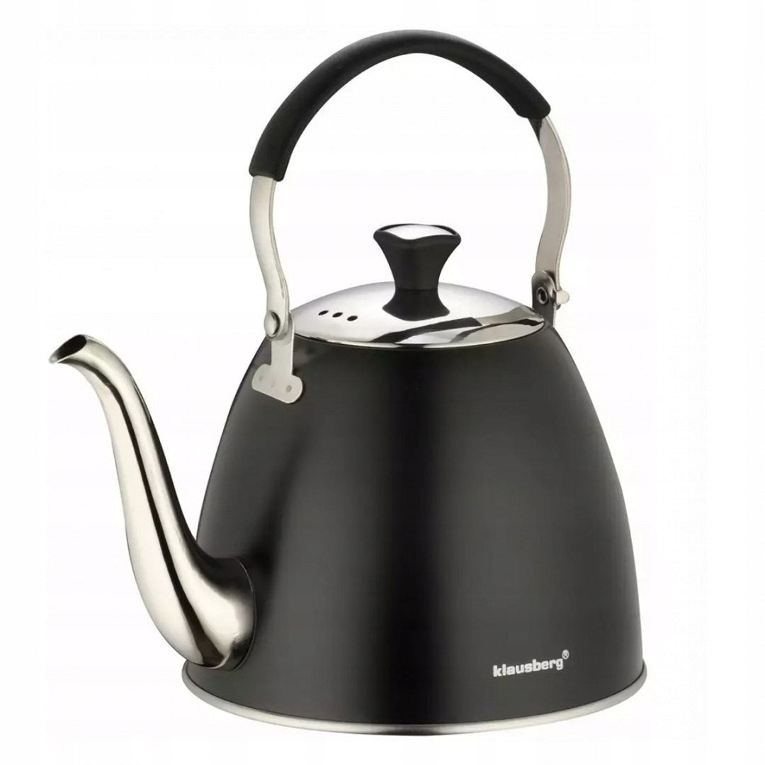 Kettle steel infuser with strainer 1,1 l black Klausberg KB-7570