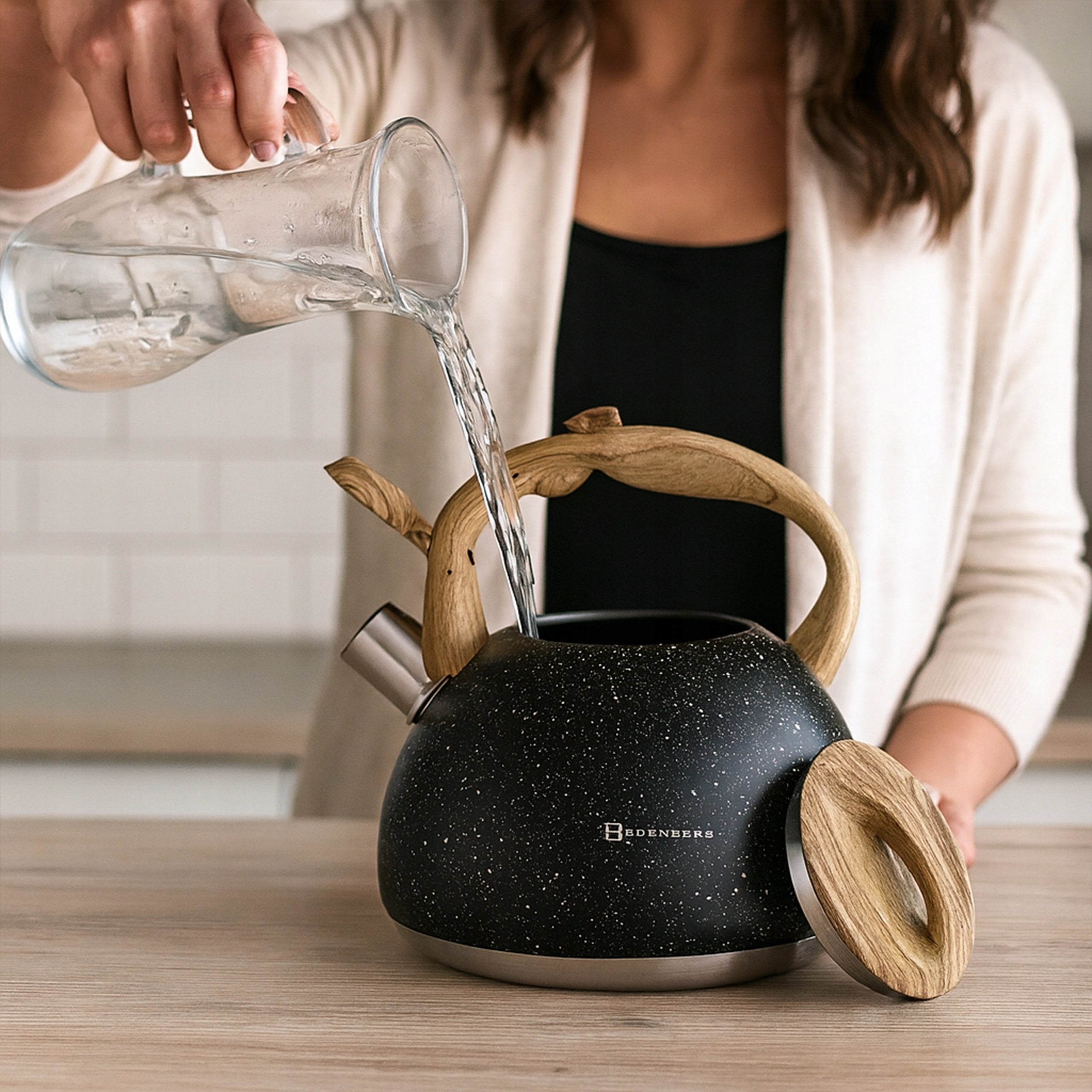 Kettle with Whistle 3L Steel Black Edenberg Induction Gas Manufacturer code EB-8836
