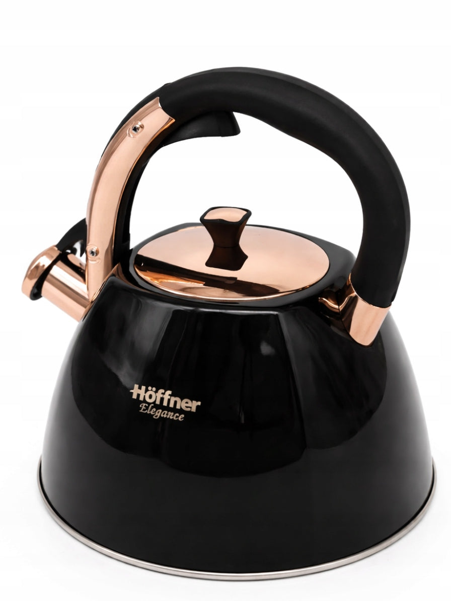 Kettle with whistle 2,7L Black GLOSS ROSE GOLD induction stainless steel Packaging status original