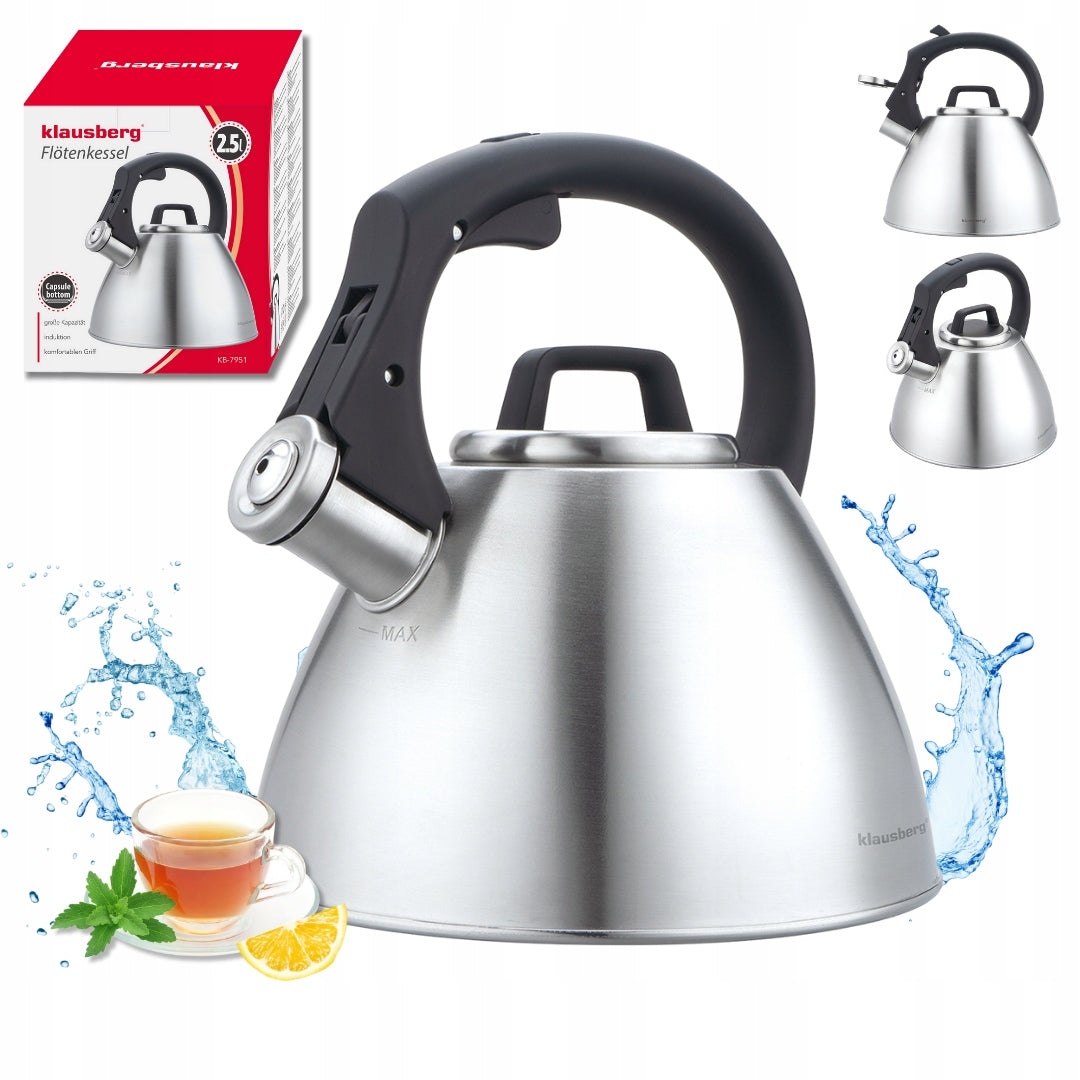 Kettle with whistle Klausberg KB-7951 2.5L stainless steel induction Gas