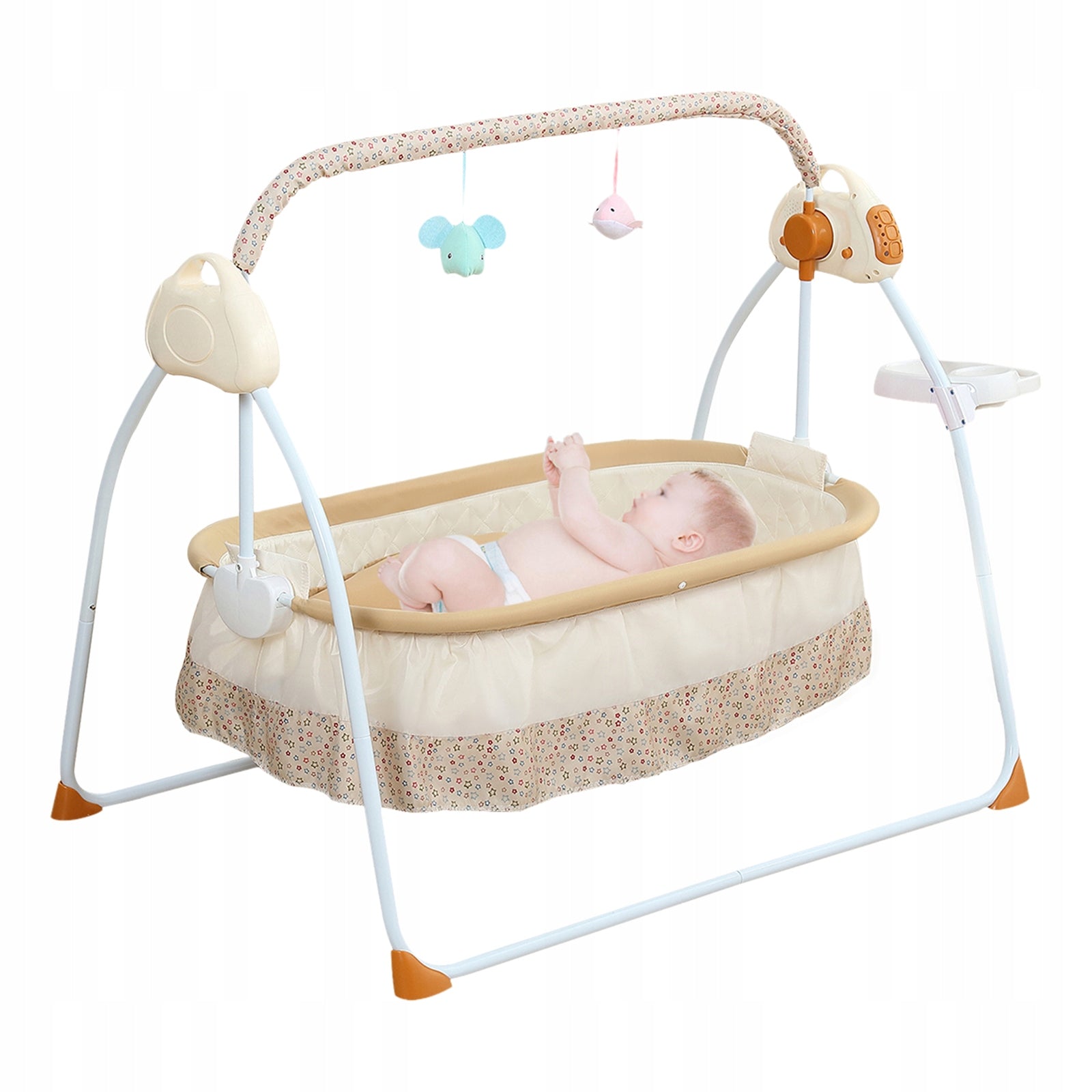 Khaki Electric Cradle Electric Baby Crib Maximum Load Capacity 25kg Packaging status original