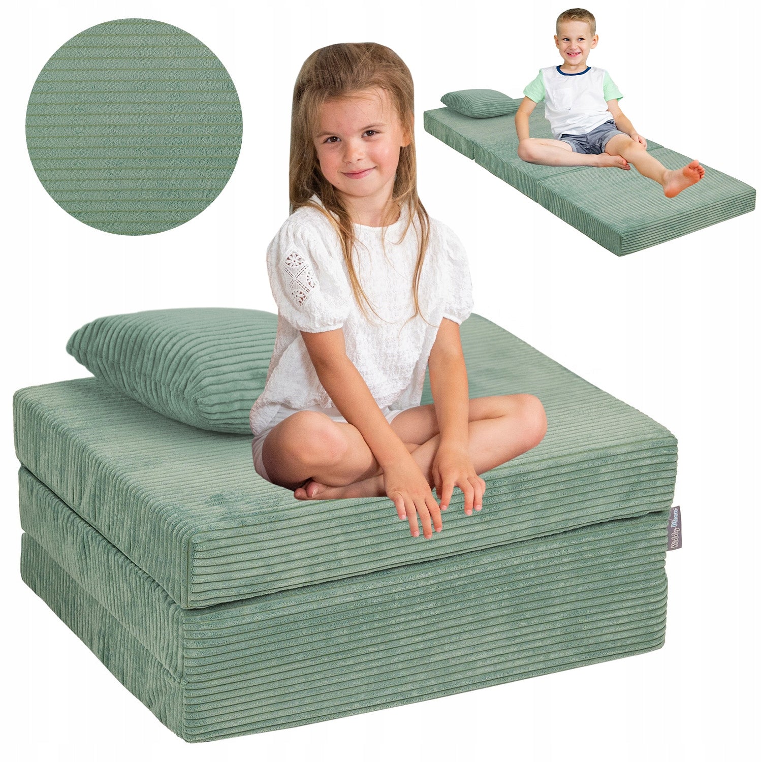 KiddyMoon Children's Foam Folding Mattress 165x70 KMMP-1650 green