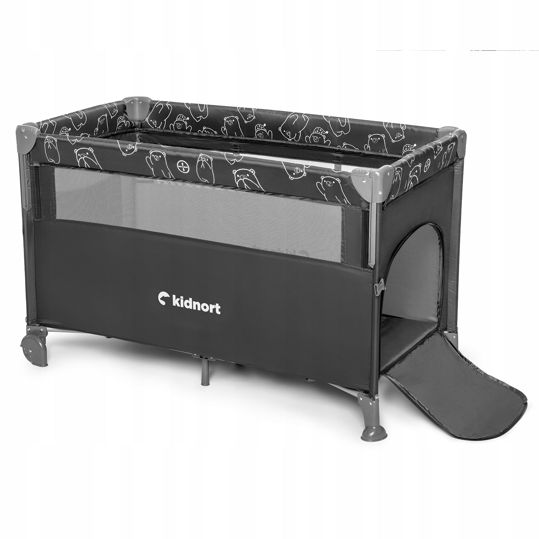 Kidnort Travel cot Näste 3in1 - cot, extra bed and playpen Grey