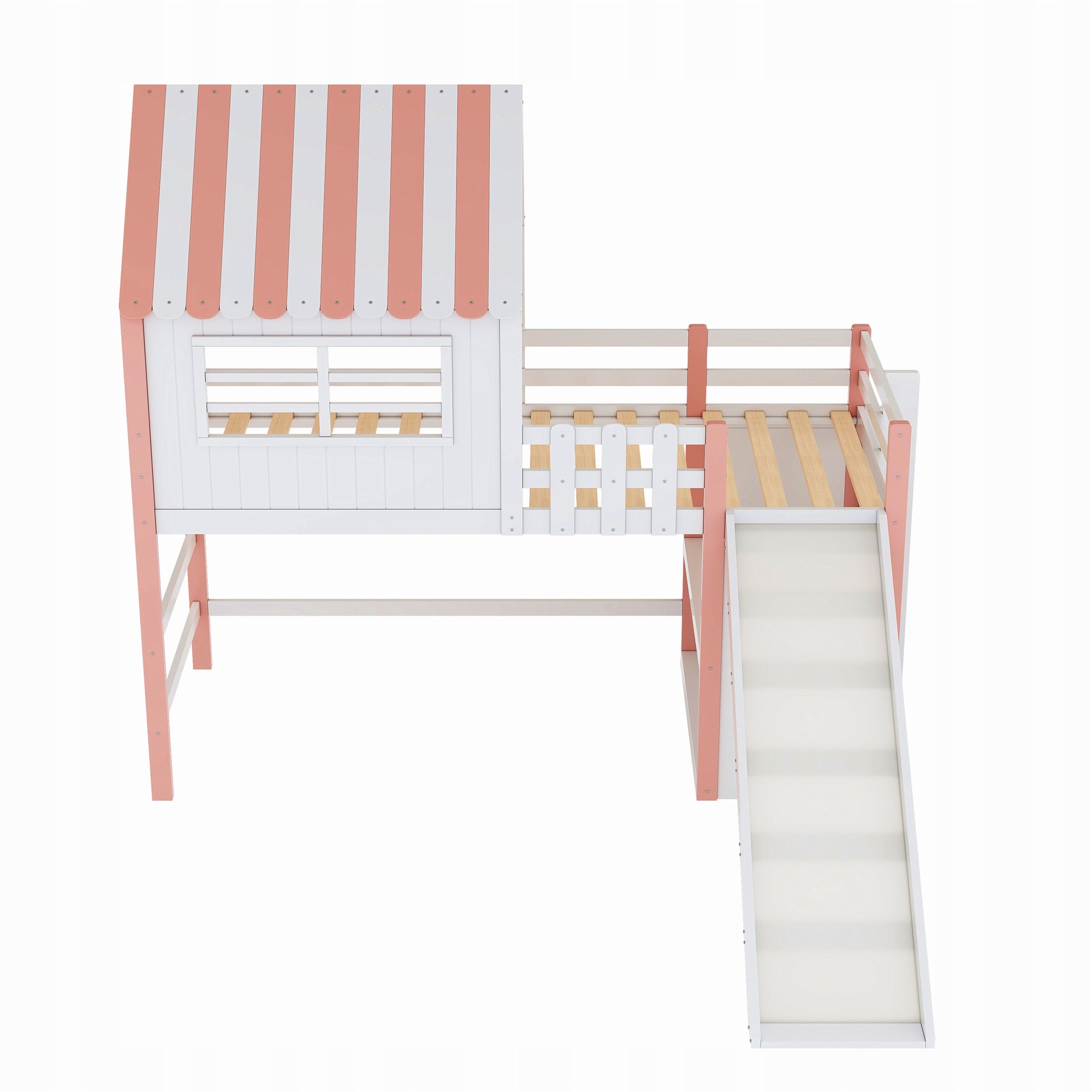 Kids Bed 90x200 cm with Loft Design Safety Ladder and Slide Number of pieces 3 pcs