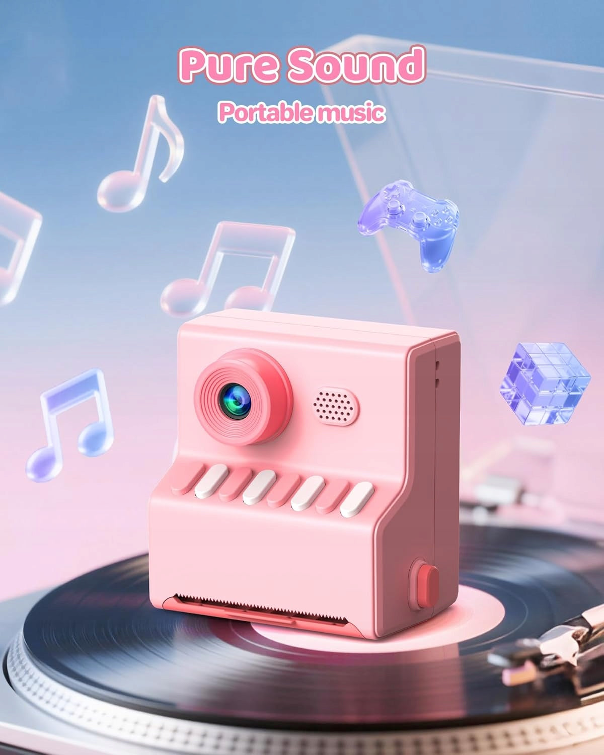 Kids Camera Instant Printing Camera 1080p 32GB | Pink Packaging status original