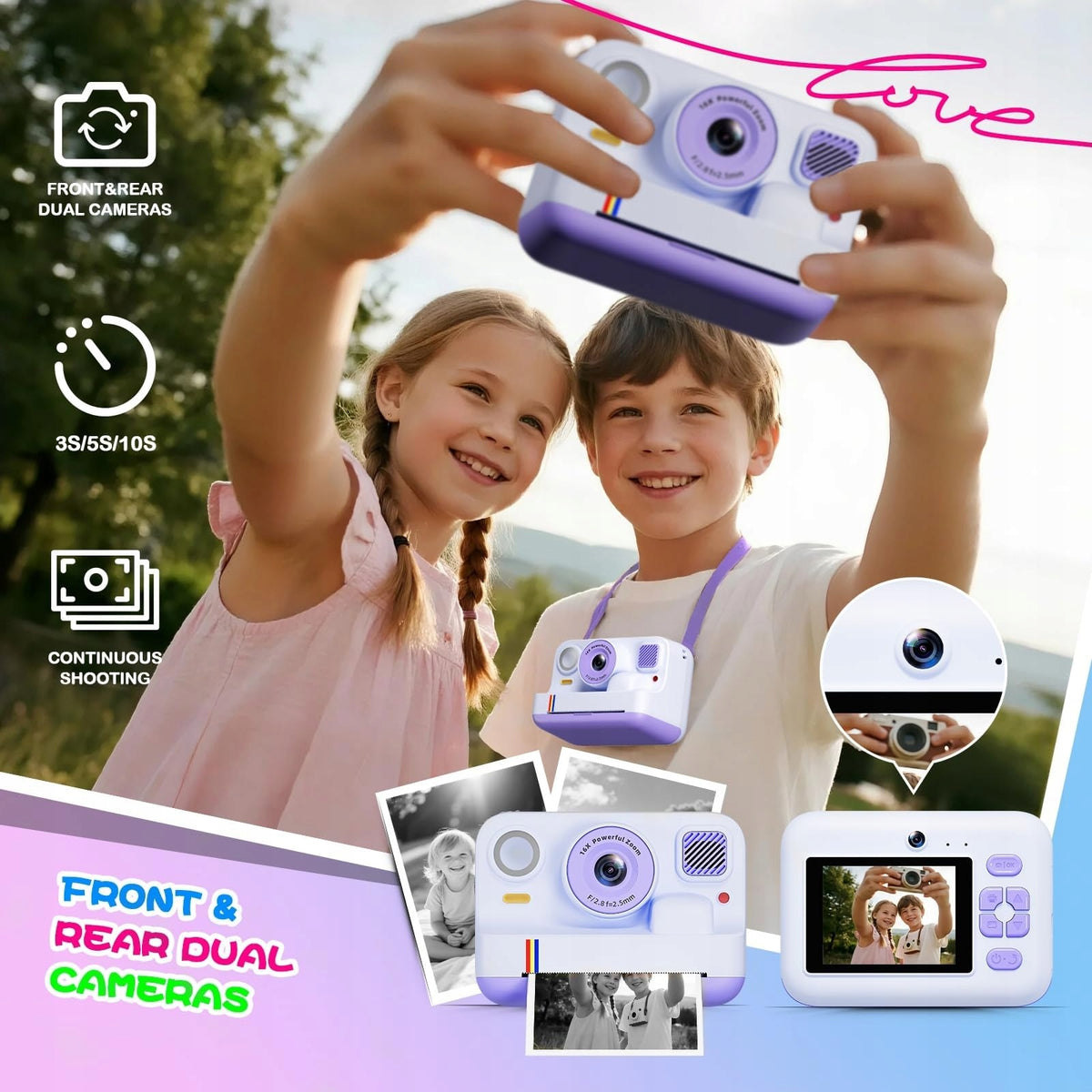 Kids Camera with Instant Bluetooth Printer +Inserts Manufacturer code 5901271599222